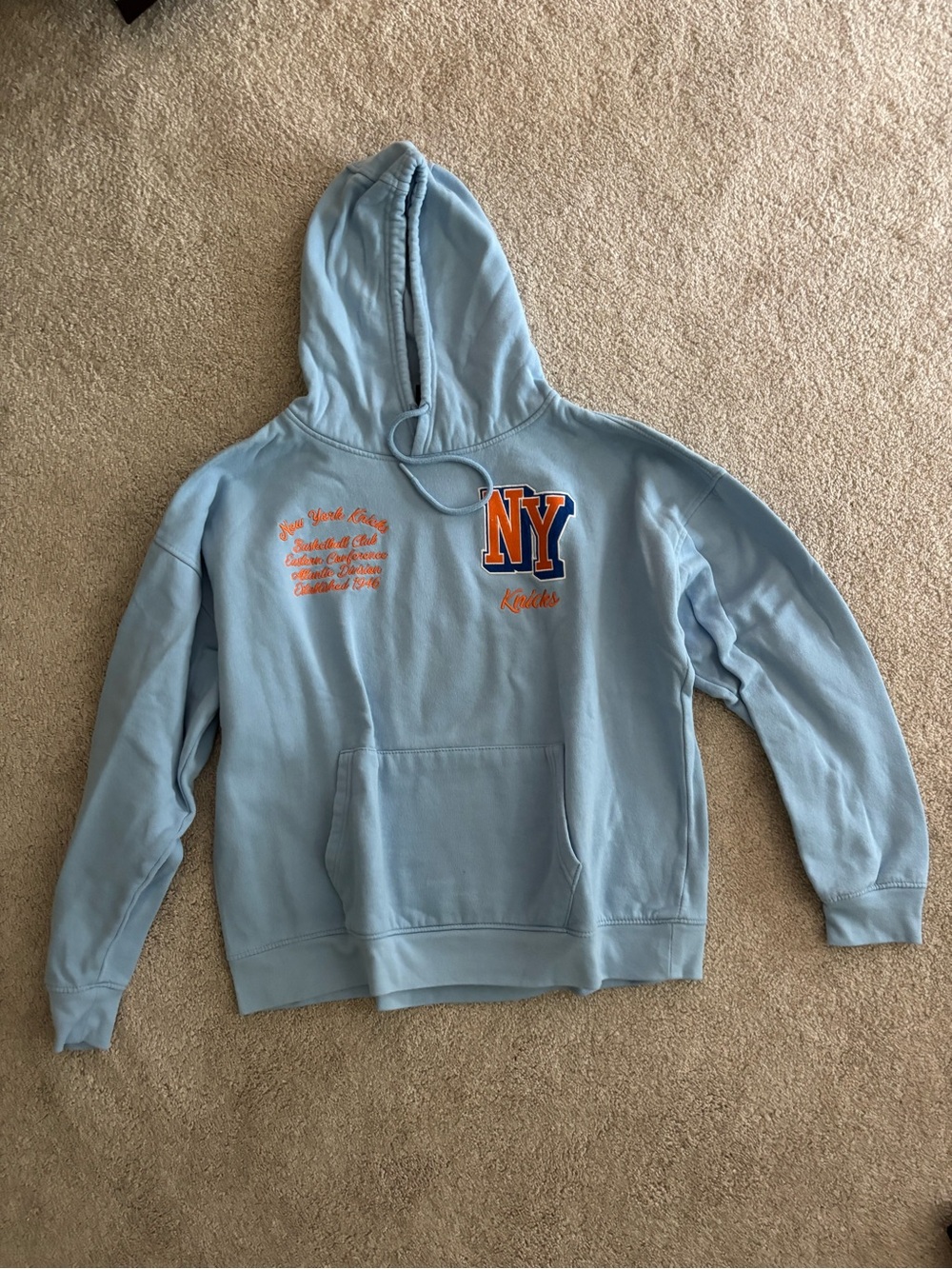 NBA Light Blue NY Logo Pullover Hoodie